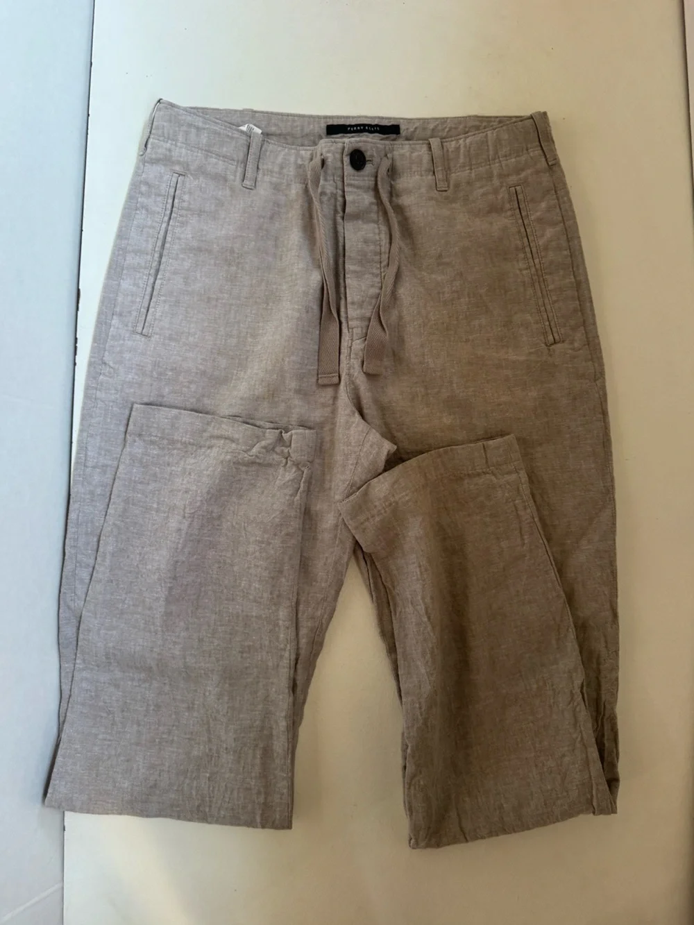 Perry Ellis Linen Drawstring Pants Relaxed Lightweight Casual 30x32
